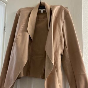 Bar III faux-leather flyaway jacket